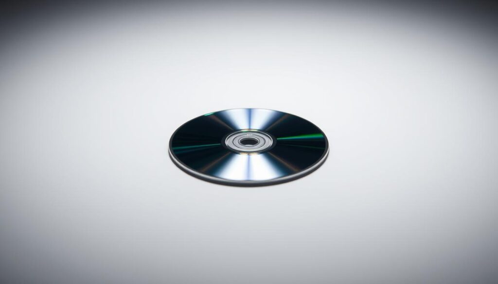 A crisp, clear image of a Capital One CD, FDIC insured, resting on a clean, white surface. The CD is front and center, capturing the viewer's attention. The surface is evenly lit, creating a soft, diffused glow that highlights the shiny, metallic edges of the CD. The background is a simple, neutral color, allowing the CD to be the focal point. The overall mood is one of security, reliability, and financial stability, conveying the message that the Capital One CD is a safe and trustworthy investment option.